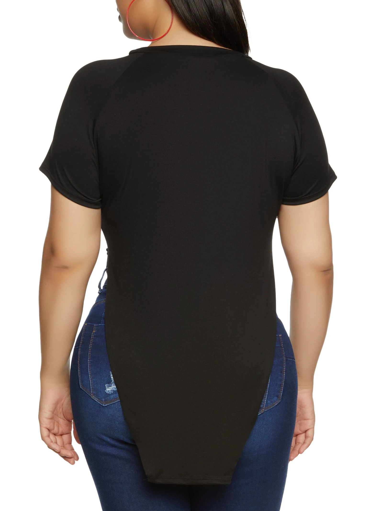 Plus Size Safety Pin Detail World Tour Graphic Tee - Image 2