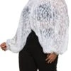 Plus Size Lace Tie Back Split Hem Top