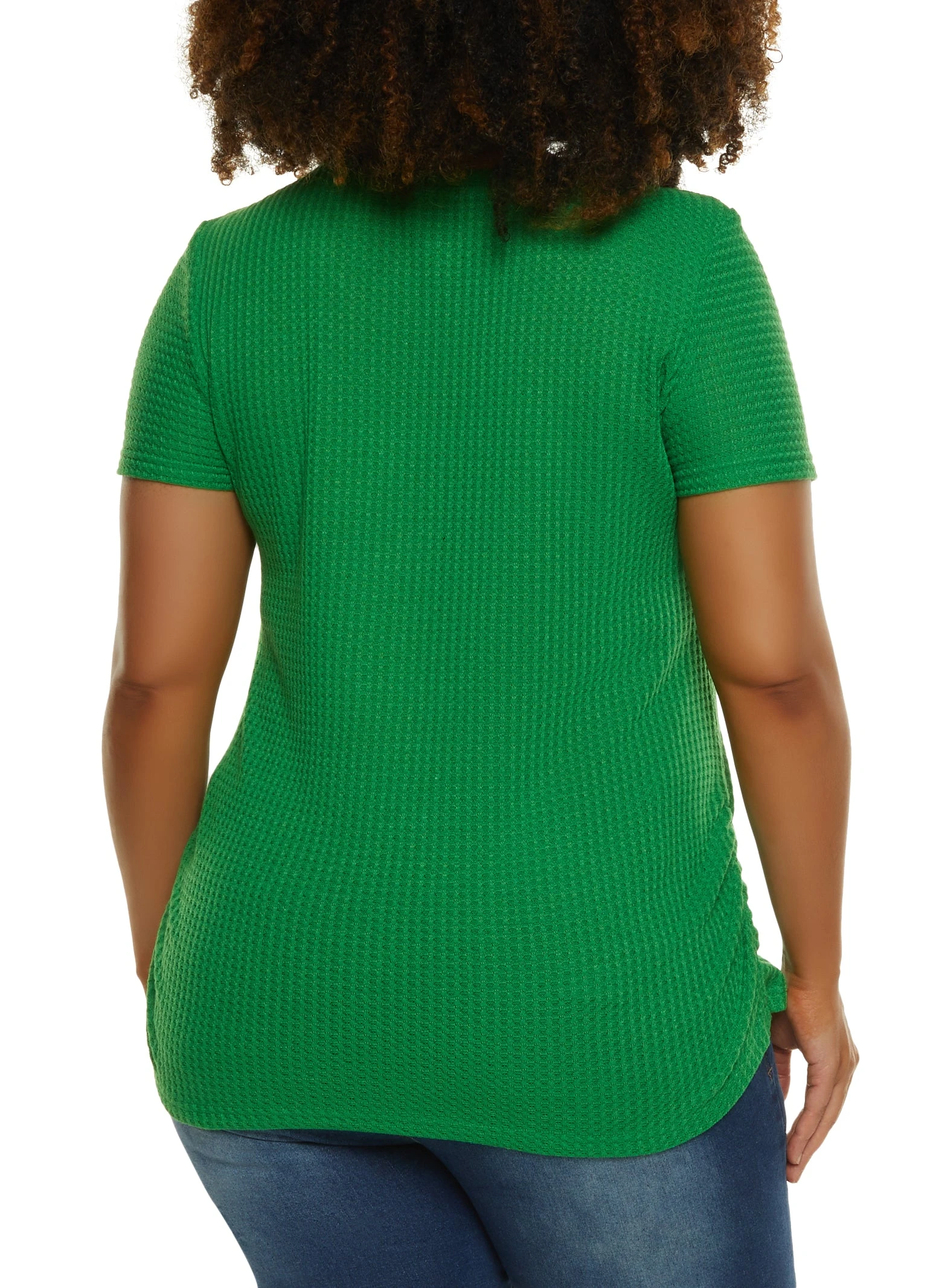 Plus Size Waffle Knit New York Patch Graphic Tee - Image 2