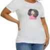 Plus Size Rhinestone Blessed Queen Graphic Tee