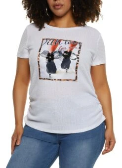 Plus Size With Love Patch Graphic Tee