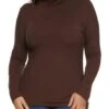 Plus Size Solid Turtleneck Top