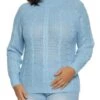 Plus Size Solid Cable Knit Pullover Sweater