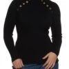 Plus Size Mock Neck Faux Button Sweater