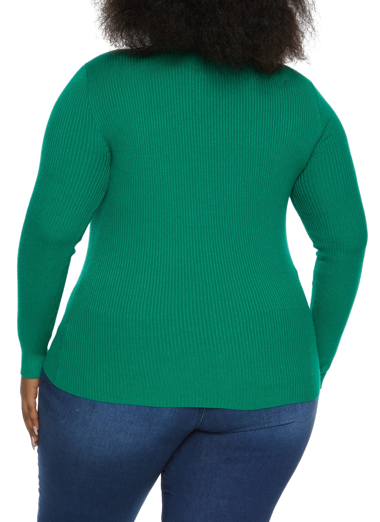 Plus Size Ribbed Turtleneck Sweater - Image 2