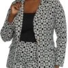 Plus Size Geometric Print Blazer