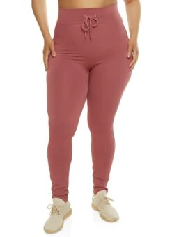 Plus Size Seamless High Waist Drawstring Leggings