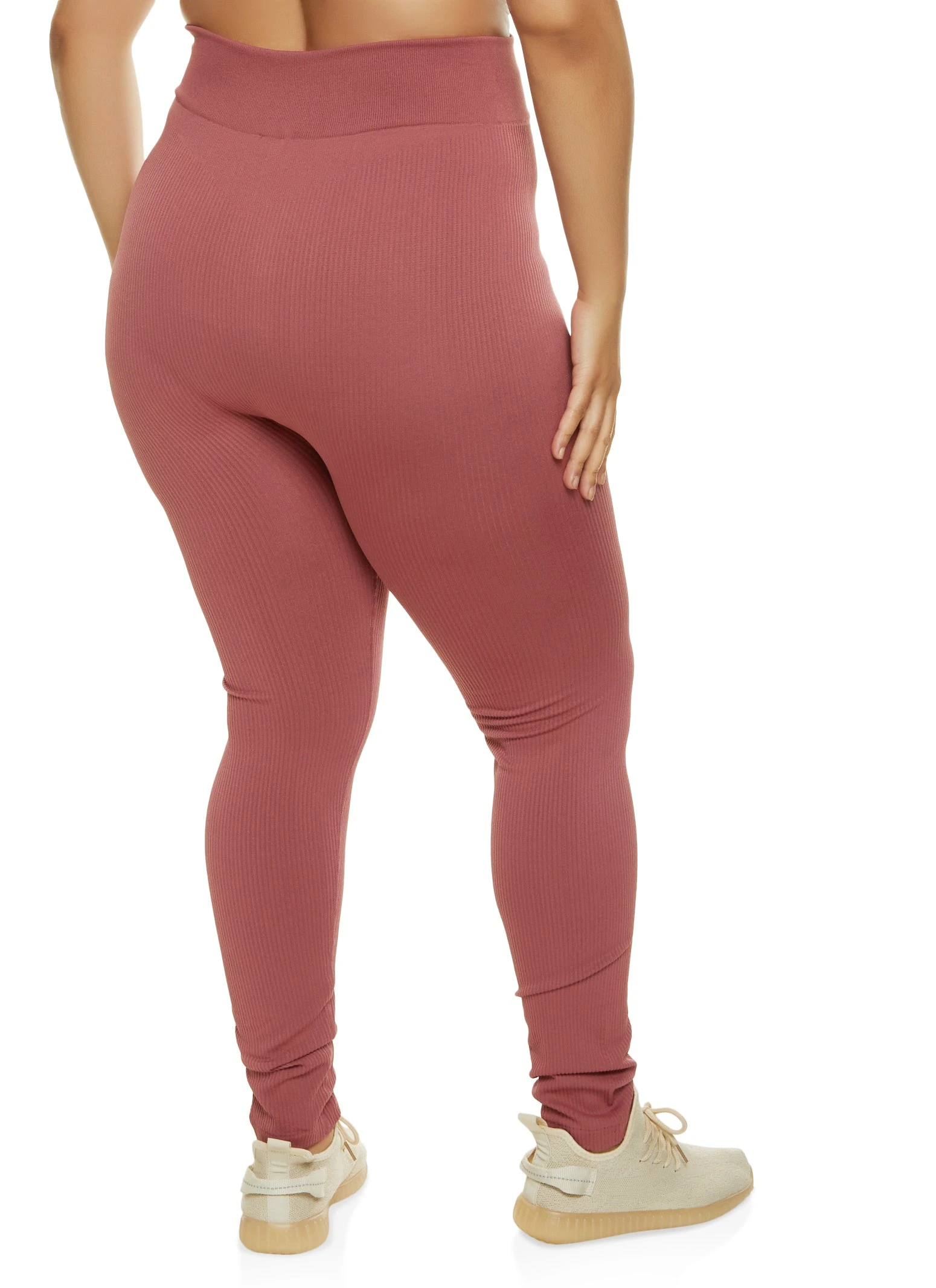 Plus Size Seamless High Waist Drawstring Leggings - Image 2