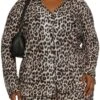 Plus Size Plisse Printed Button Front Shirt