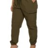 Plus Size Nylon Zip Pocket Cargo Joggers