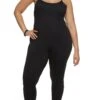 Plus Size Solid Scoop Neck Cami Catsuit