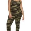 Plus Size Camo Print Cami Catsuit
