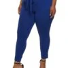 Plus Size Crepe Knit Belted Skinny Dress Pants