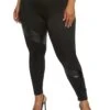Plus Size Faux Leather Detail Leggings