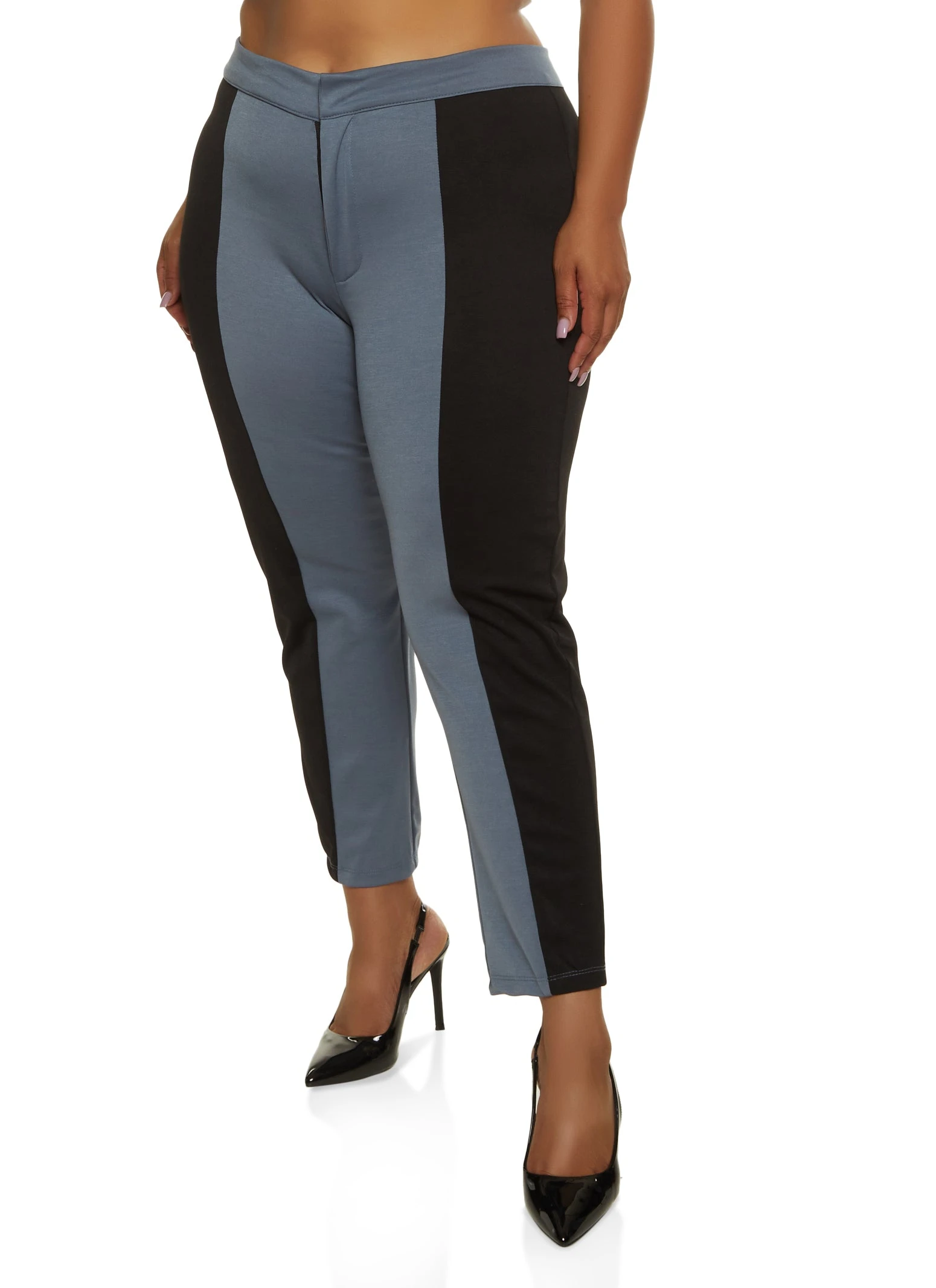 Plus Size Color Block Dress Pants