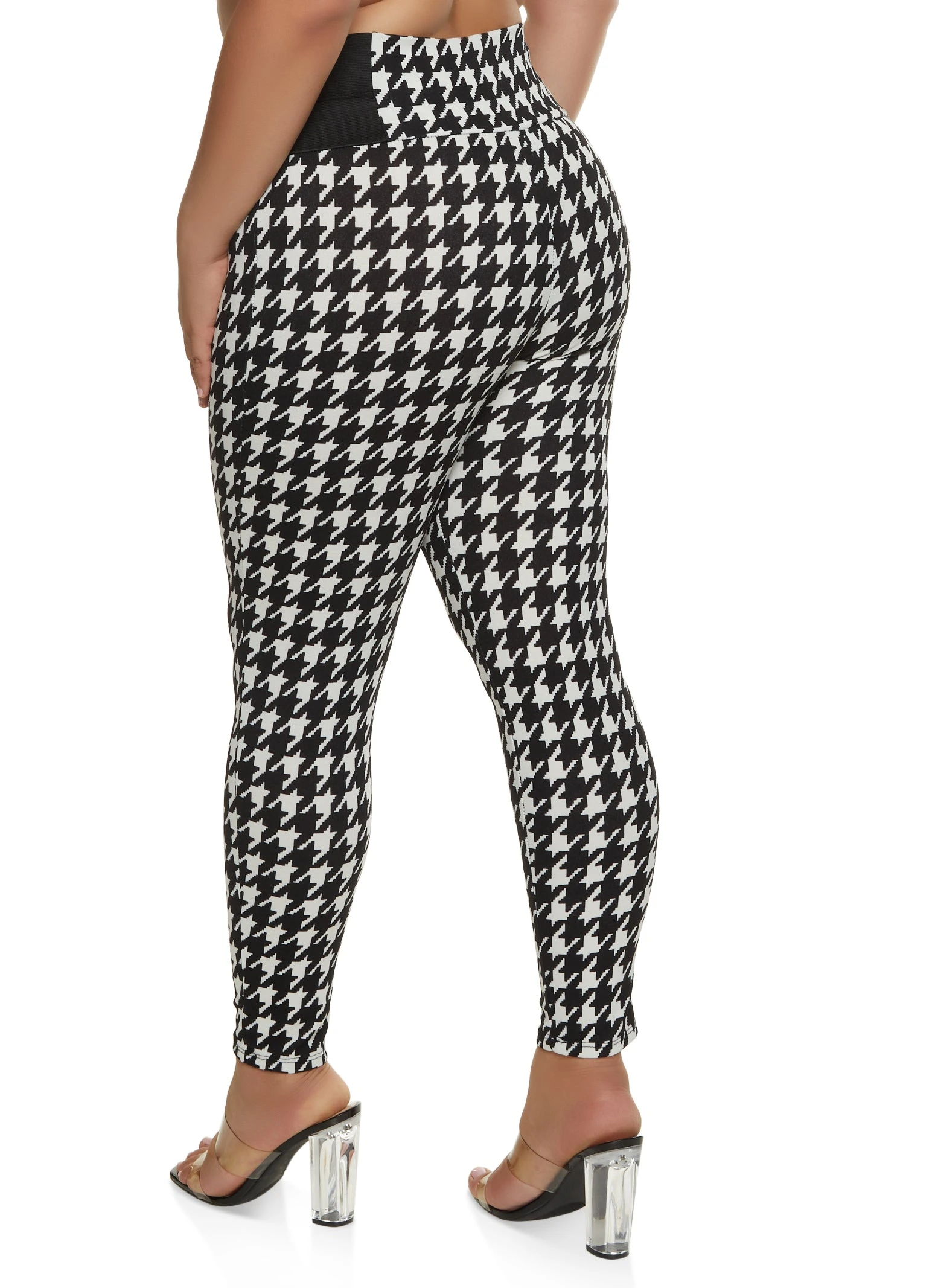 Plus Size Houndstooth High Waist Pants - Image 2