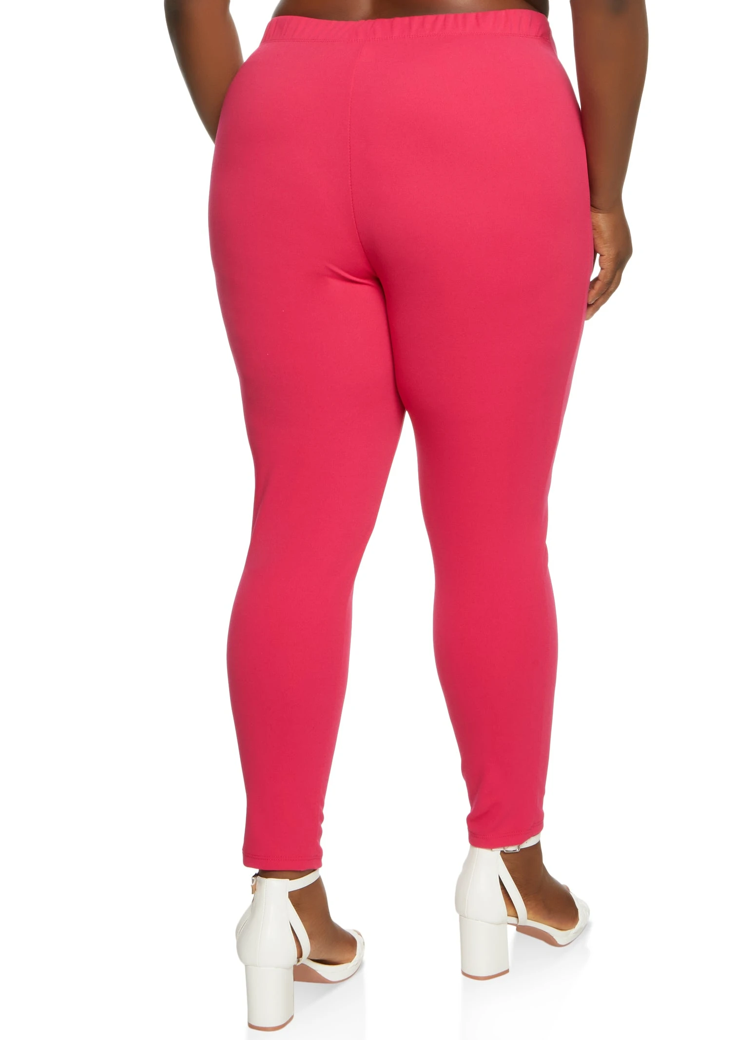 Plus Size Eight Button Detail Pull On Pants - Image 2