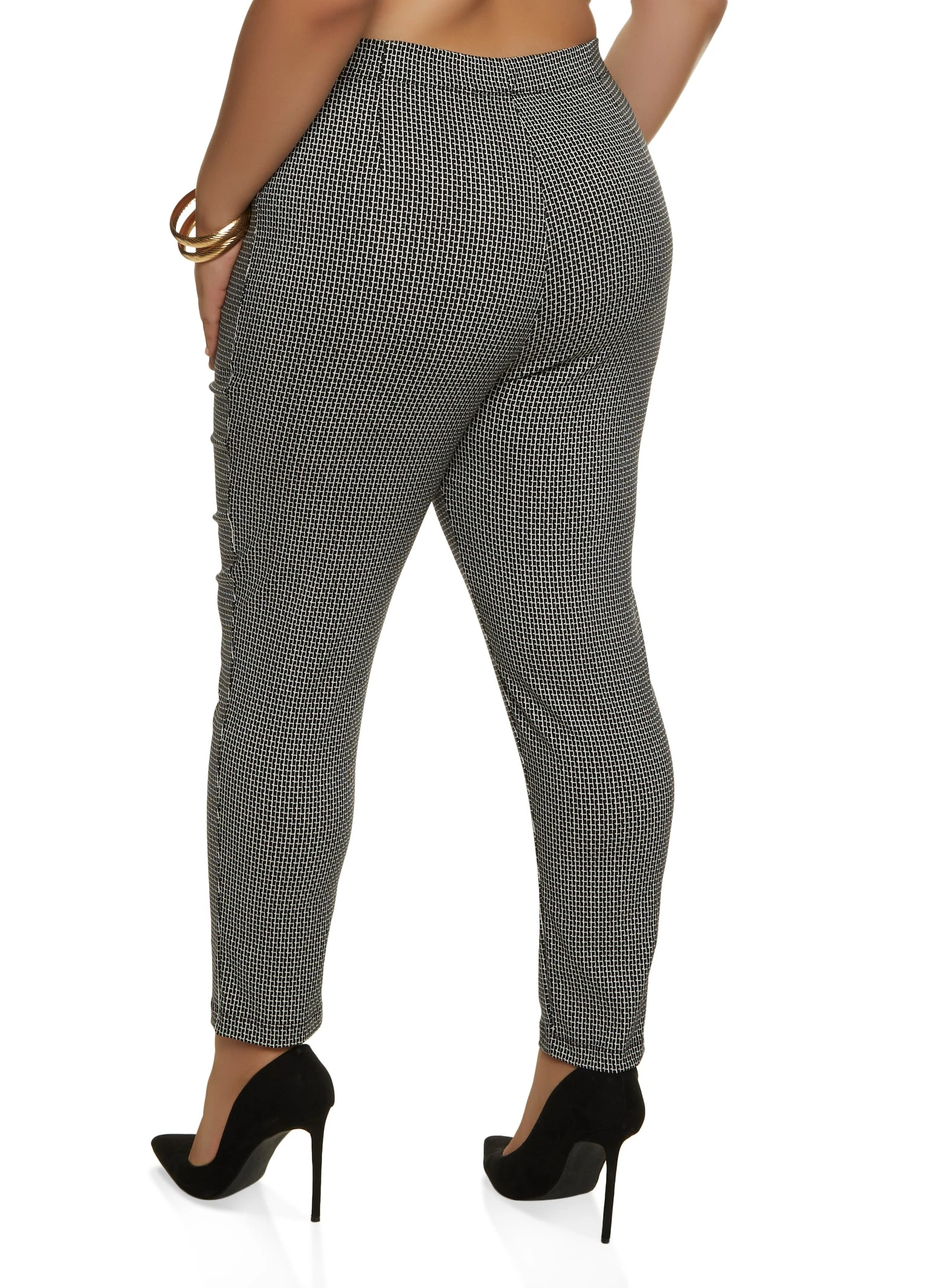 Plus Size Patterned Pull On Dress Pants - Image 2