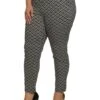 Plus Size Geometric Print Pull On Dress Pants