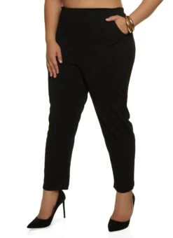 Plus Size Ponte Pocket Dress Pants