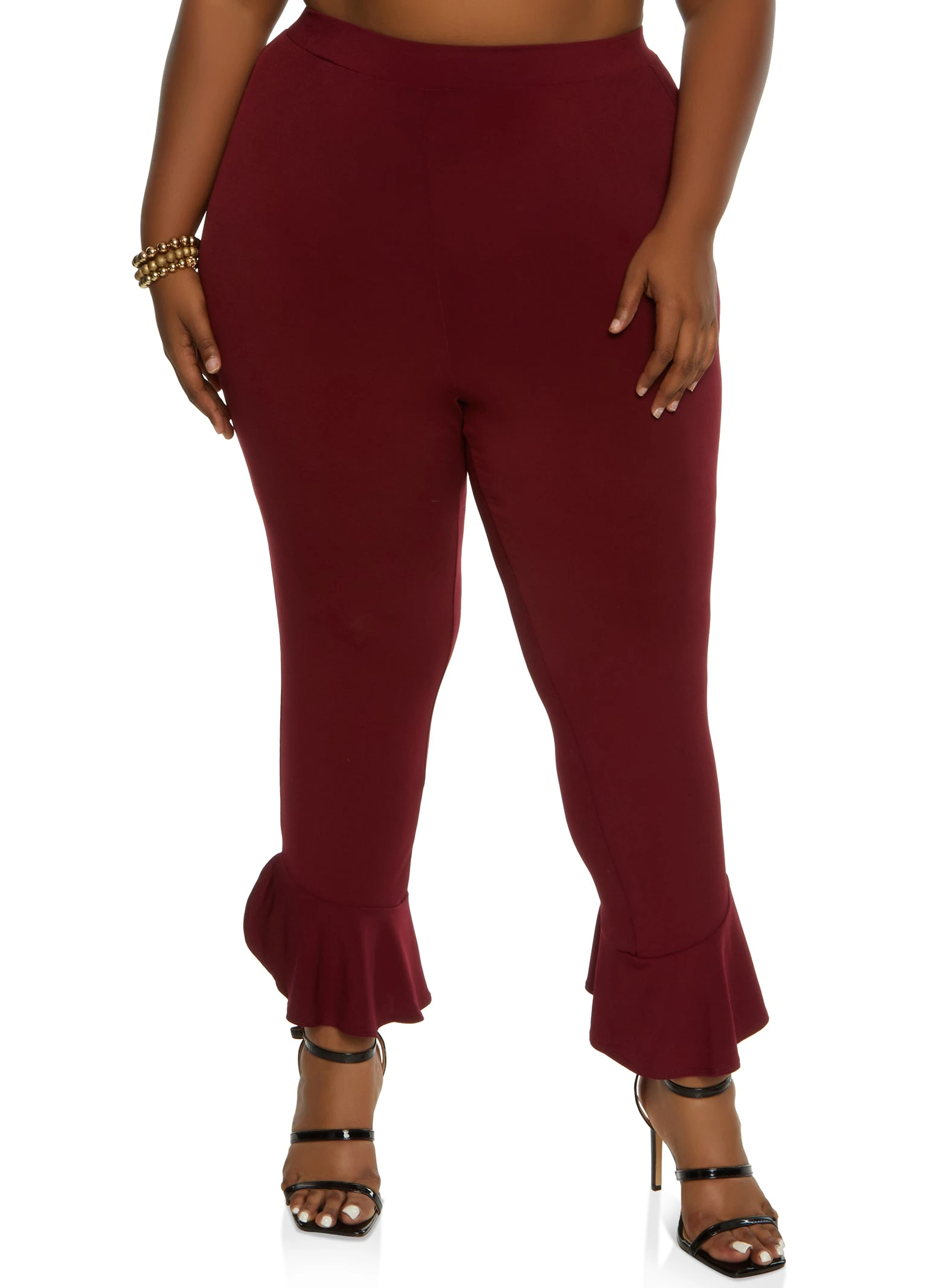 Plus Size Flare Hem Pants