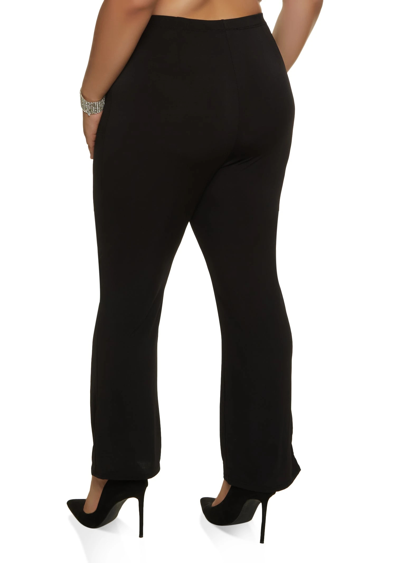 Plus Size Ruched Detail Pull On Dress Pants - Image 2