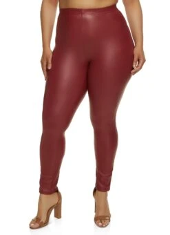 Plus Size Faux Leather Leggings