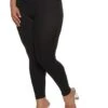 Plus Size Basic Ribbed Knit High Waisted Leggings