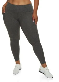 Plus Size High Waist Phone Pocket Leggings