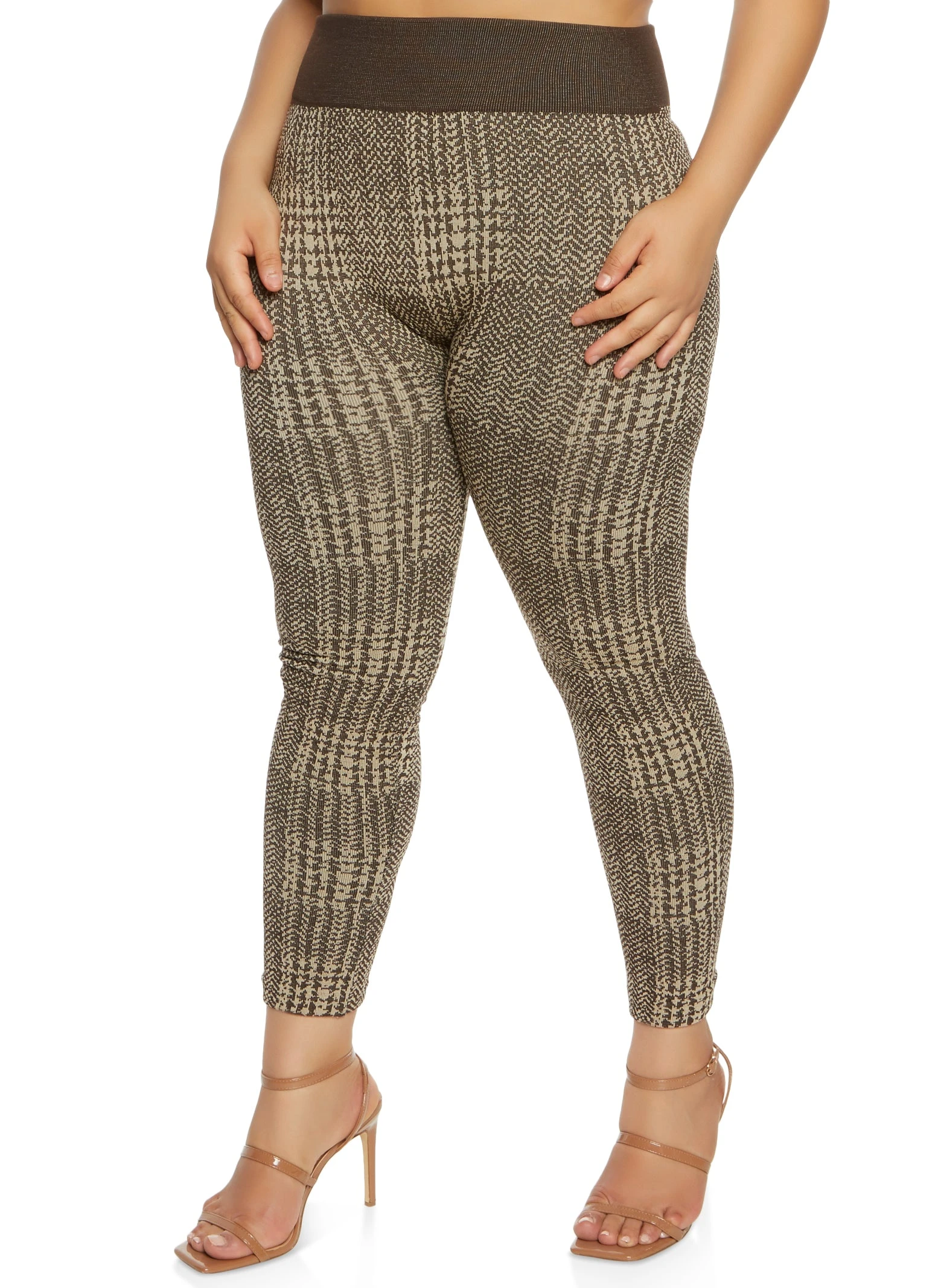 Plus Size Seamless Printed High Waist Leggings