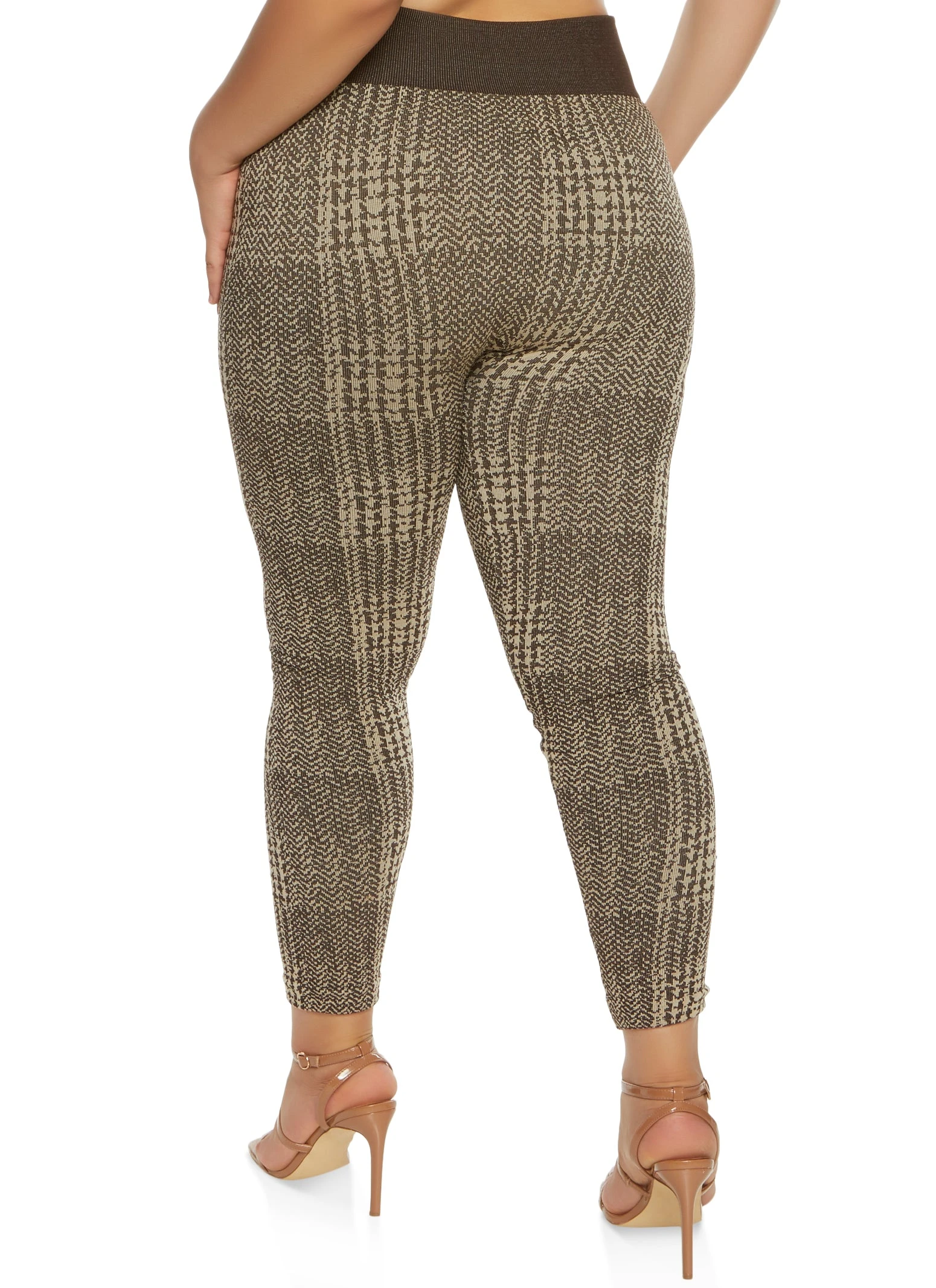 Plus Size Seamless Printed High Waist Leggings - Image 2