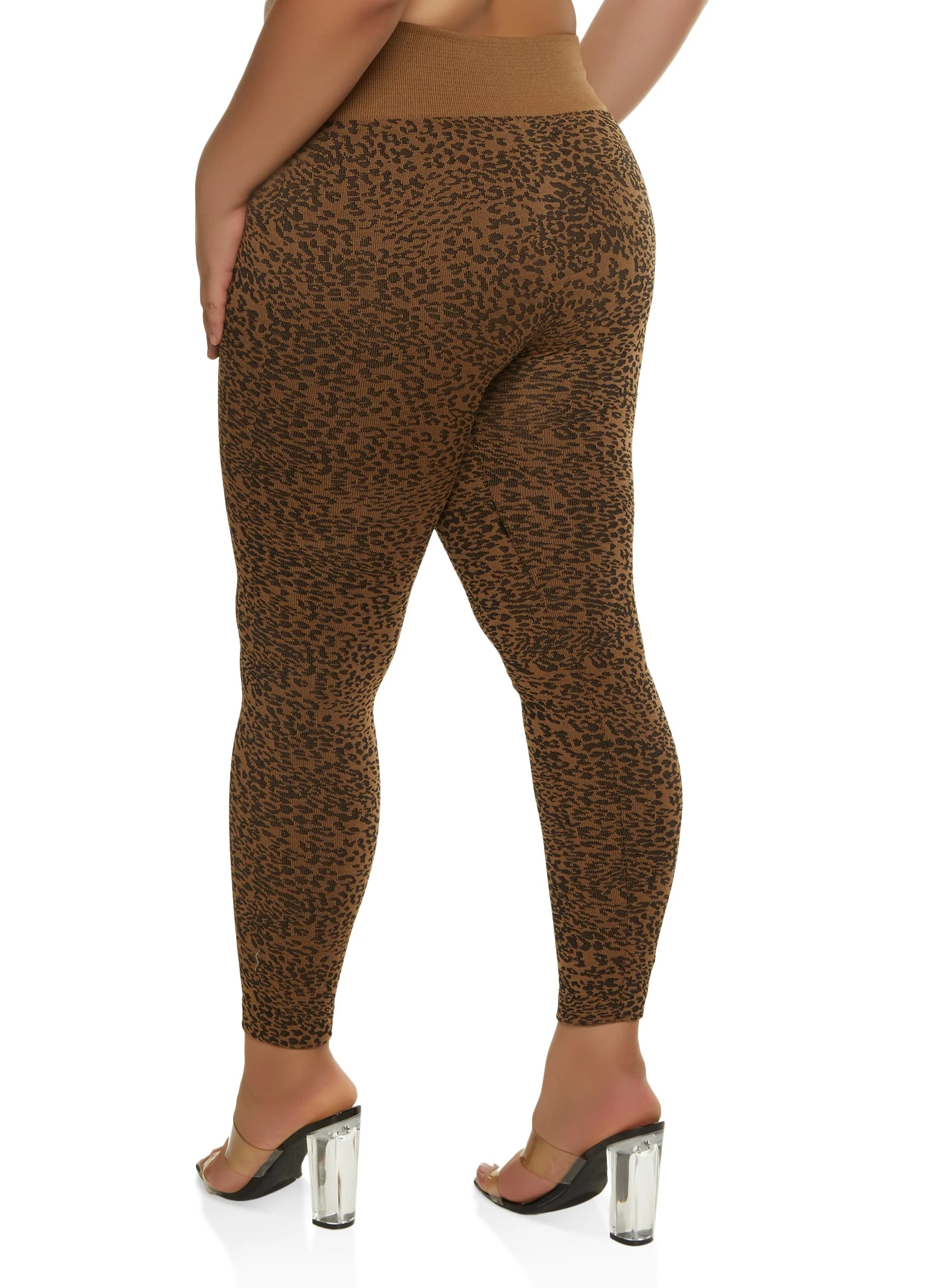 Plus Size Seamless Leopard Print Leggings - Image 2