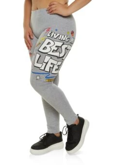 Plus Size Living My Best Life Graphic Leggings
