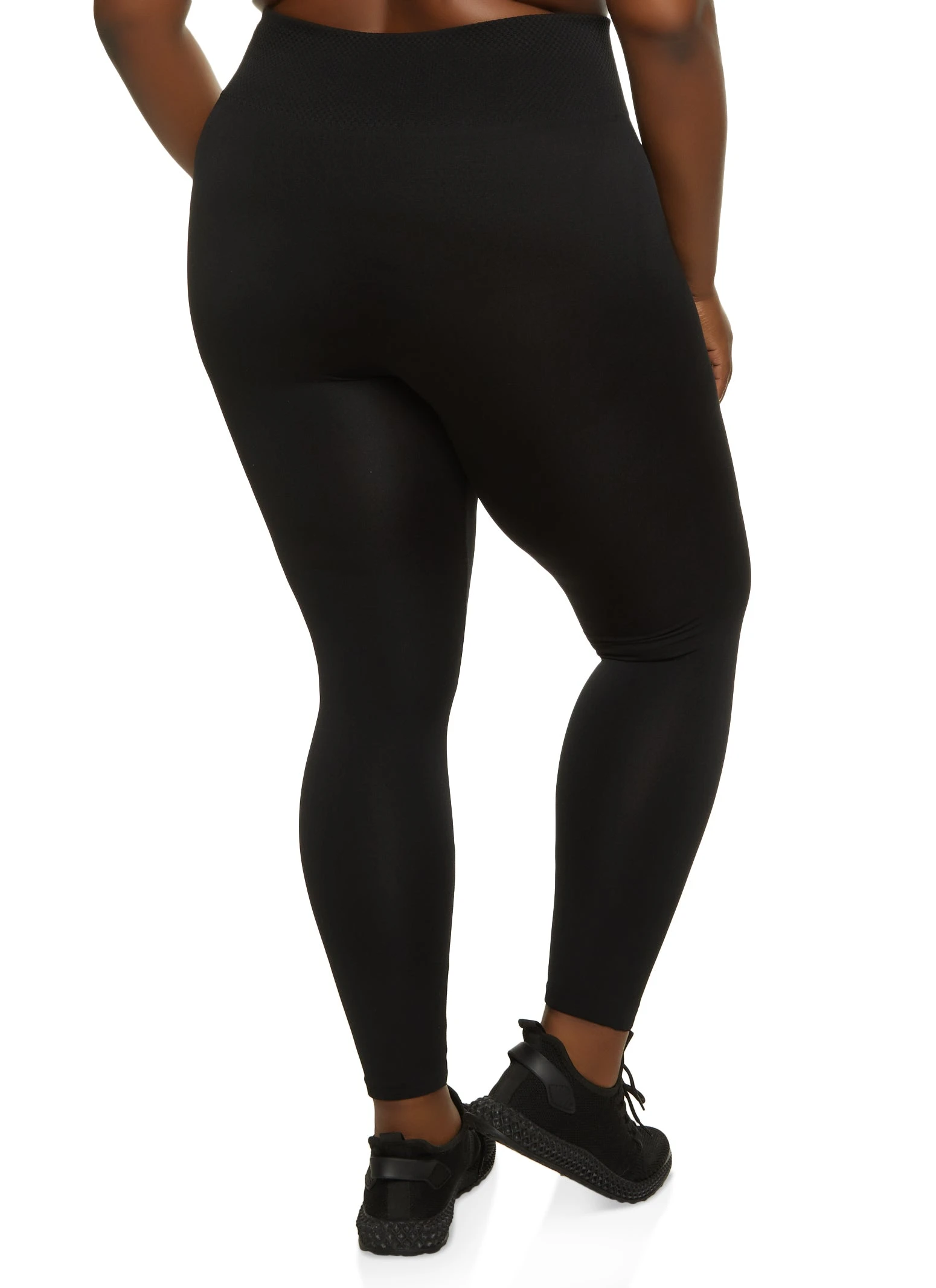 Plus Size Fleece Lined Seamless High Waist Leggings - Image 2