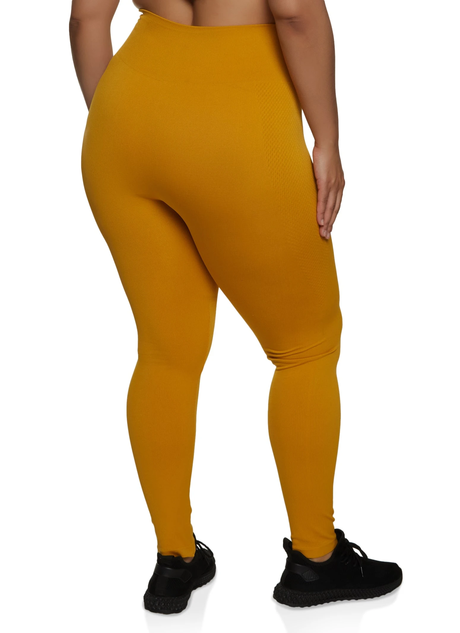 Plus Size Seamless High Waist Textured Knit Leggings - Image 2