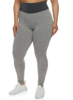 Plus Size Waffle Knit High Waist Leggings