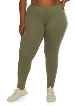 Ambiance Plus Size Basic High Rise Leggings