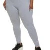 Ambiance Plus Size Solid High Waist Cell Phone Pocket Leggings