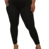 Plus Size Seamless Textured Knit High Waist Leggings