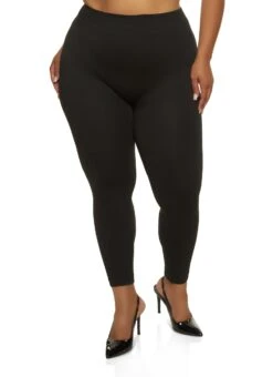 Plus Size Seamless French Terry Leggings