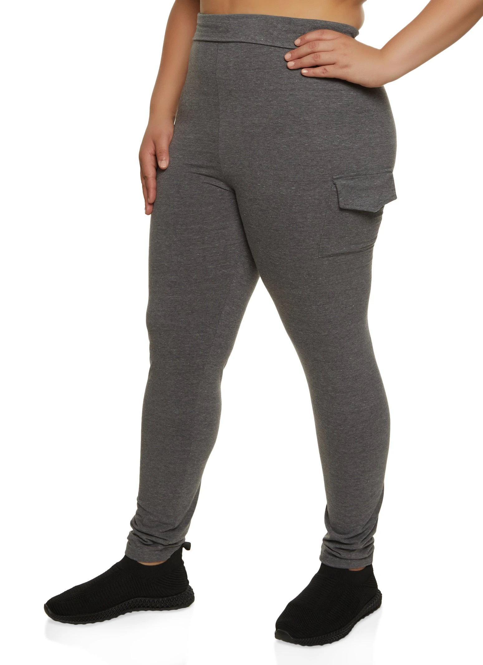 Plus Size High Waist Cargo Pocket Leggings
