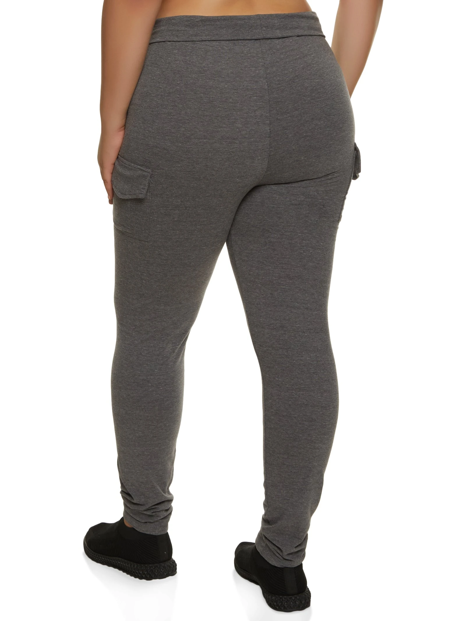 Plus Size High Waist Cargo Pocket Leggings - Image 2