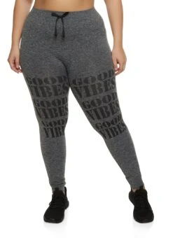 Plus Size Good Vibes High Waist Leggings