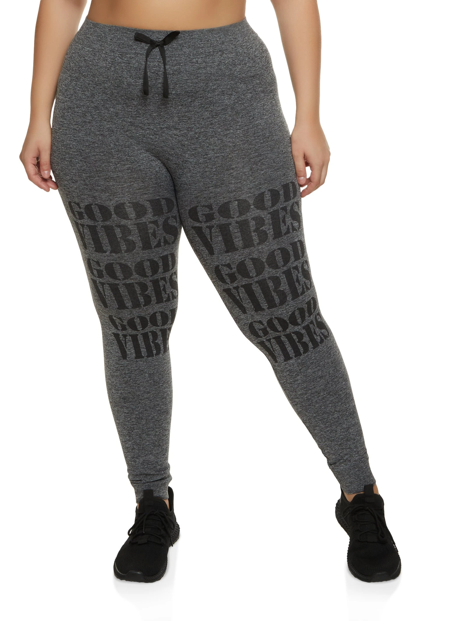 Plus Size Good Vibes High Waist Leggings