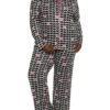 Plus Size Heart Print Long Sleeve Pajama Shirt And Pants