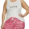 Plus Size I Love My Boyfriend Pajama Tank Top And Shorts