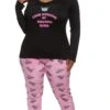 Plus Size Good Morning Graphic Pajama Top And Pants