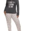 Plus Size I Love Sleeping All Day Pajama Top And Pants