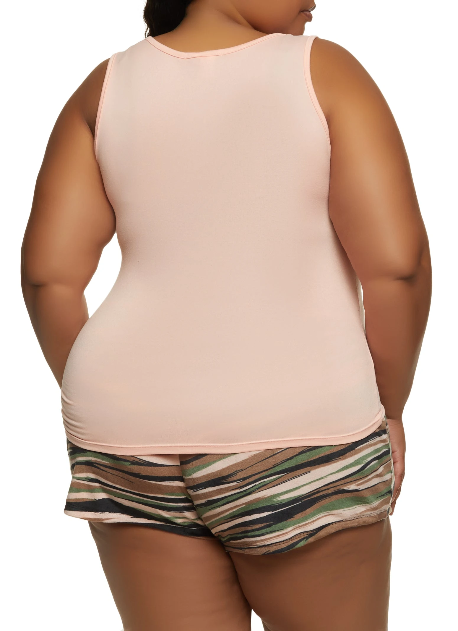 Plus Size Foil Screen PJs All Day Pajama Tank Top And Shorts - Image 2