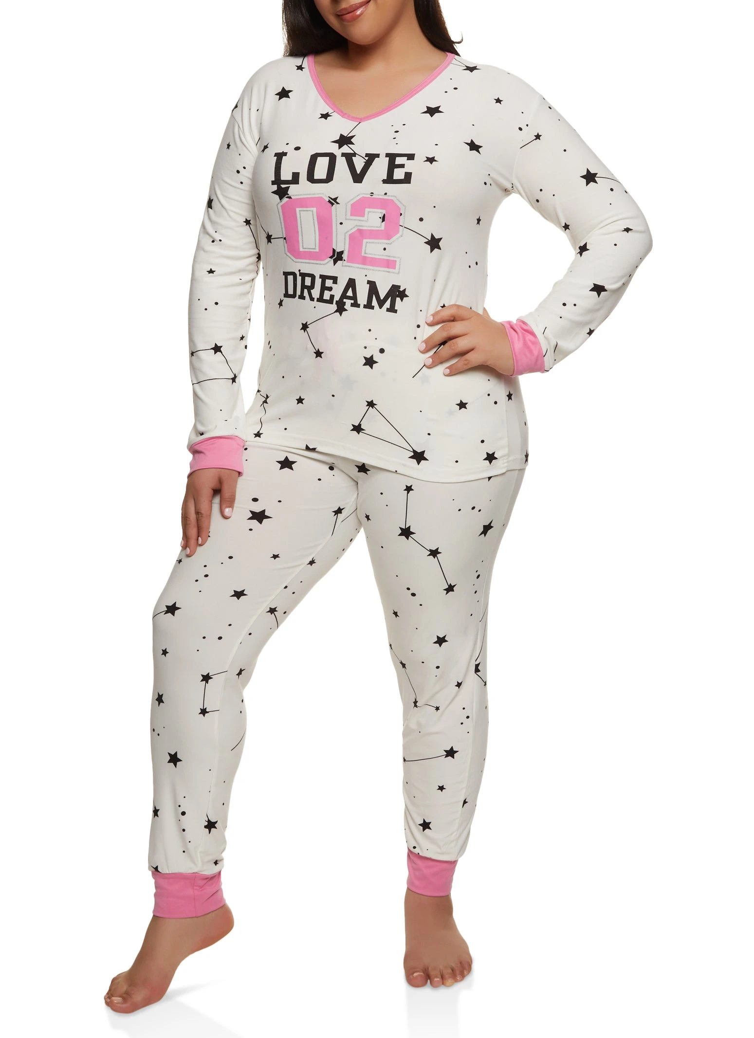 Plus Size Love 02 Dream Pajama Top And Pants - Image 2